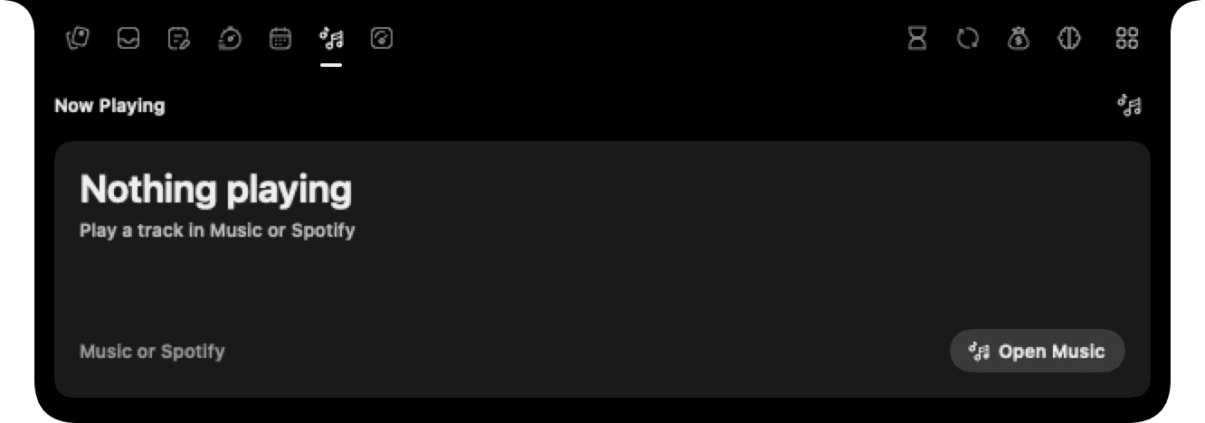 Assist Media module in its idle state before Music or Spotify starts playing